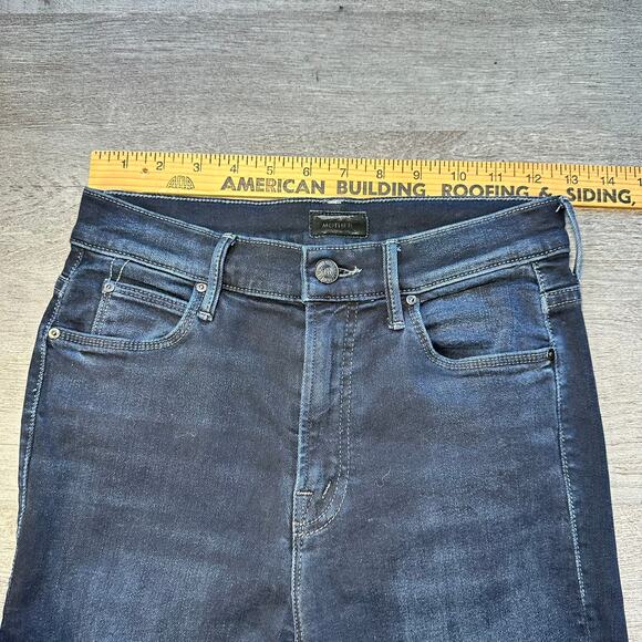 Mother The Stunner Zip Two Step Fray Jean Last Call Dark 25 Skinny - Picture 13 of 16